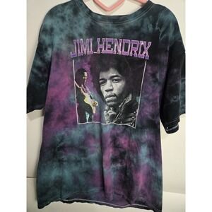 Jimi Hendrix Tie Dye T-Shirt Size Large Purple Haze And Blue Authentic Official